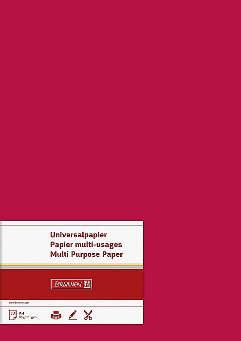 BR HARTIE COLOR A4 80GR 50/SET ROSU 5125024 [2]