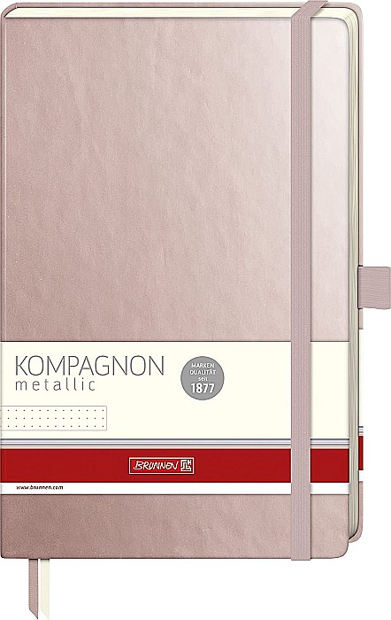 BR NOTES A5 192F KOMPAGNON ROSE GOLD METALIC CU ELASTIC DOTS 5554893 [2]