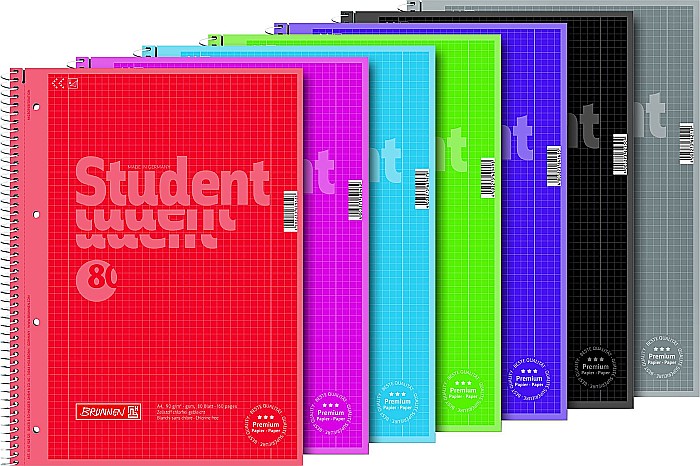 BR CAIET A4 80F SPIRA SI PERFORATII  ROSU COLOR CODE PATRATELE 67928123 [2]