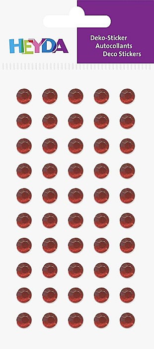 KP STICKER DECOR 7.5*16.5CM PIETRICELE ROTUNDE CU STRASURI ROSII 50 PCS 3782917 [1]