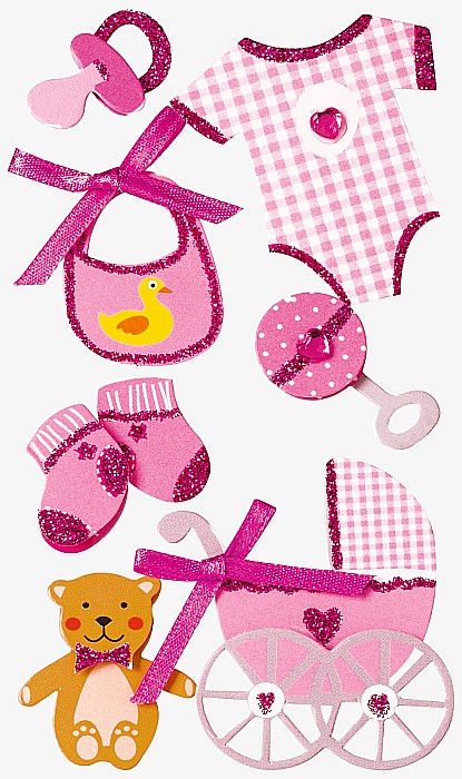 KP STICKER DECOR 7.5*16.5CM BABY GIRL I 7 PCS 3780628 [1]
