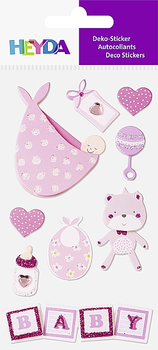 KP STICKER DECOR 7.5*16.5CM BABY GIRL II 9 PCS 3780630 [2]