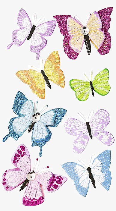 KP STICKER DECOR 7.5*16.5CM FLUTURI II 8 PCS 3780688 [1]