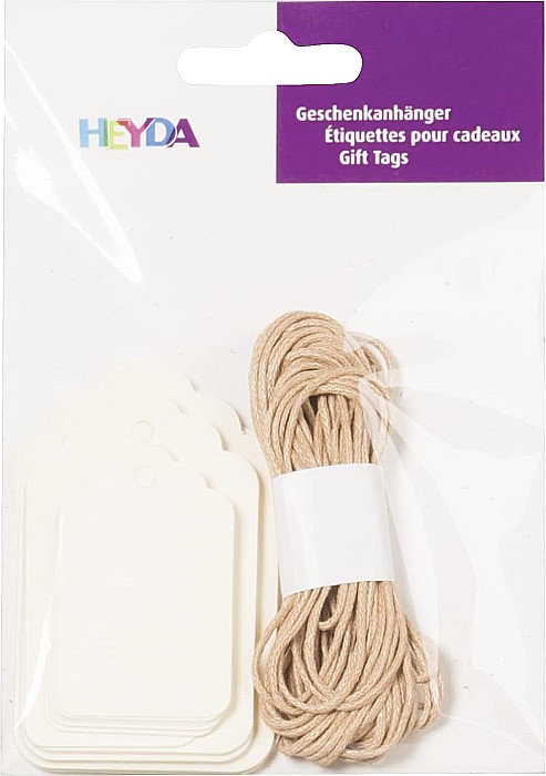 KP ETICHETE DREPTUNGHIULARE CADOU 4.7-6.2-7CM 30/SET CREM + SNUR 4870734 [1]