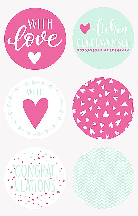 KP STICKERE LOVE PINK  6/SET HEYDA 3780803 [1]
