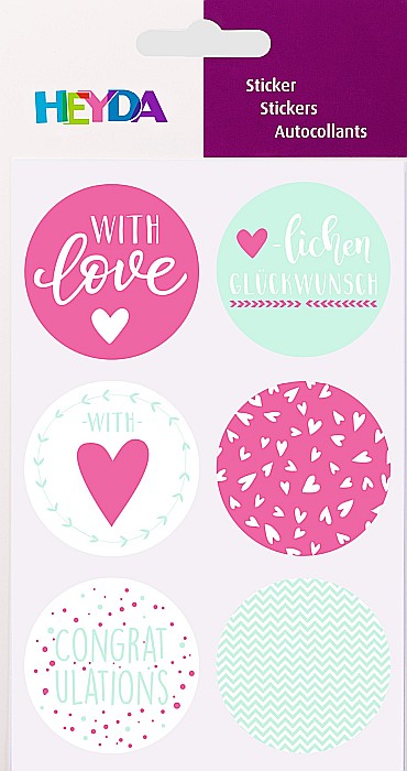KP STICKERE LOVE PINK  6/SET HEYDA 3780803 [2]