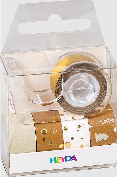 KP MINI BANDA AUTOADEZIVA DECOR CU DISPENSER 12MM*3M 5/SET NATURA AURIE CRACIUN 3584538 [2]