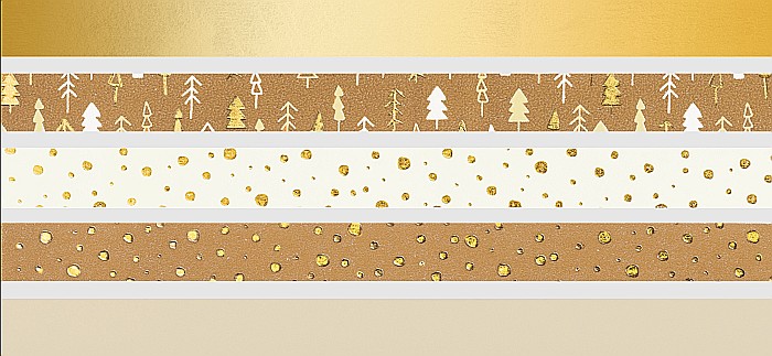 KP MINI BANDA AUTOADEZIVA DECOR CU DISPENSER 12MM*3M 5/SET NATURA AURIE CRACIUN 3584538 [3]