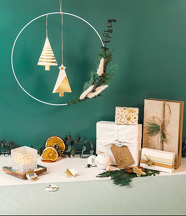 KP MINI BANDA AUTOADEZIVA DECOR CU DISPENSER 12MM*3M 5/SET NATURA AURIE CRACIUN 3584538 [4]