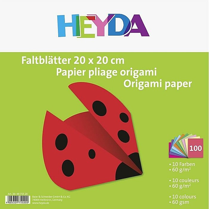 KP HARTIE ORIGAMI PATRATA 20*20CM 60GR 10 CULORI 100/SET 4875520 [2]