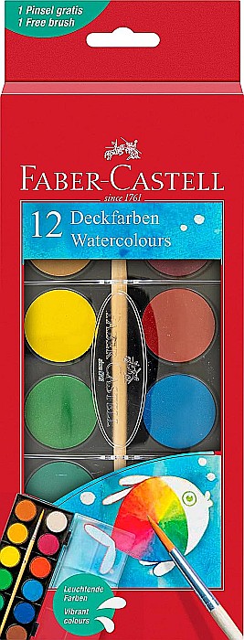 LEC ACUARELE FABER-CASTELL 12 CULORI cu PENSULA 2023 FC125018 [1]
