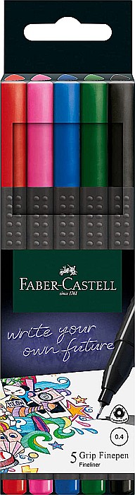 LEC FINELINER FABER-CASTELL GRIP 0.4MM 5/SET FC151604 [1]