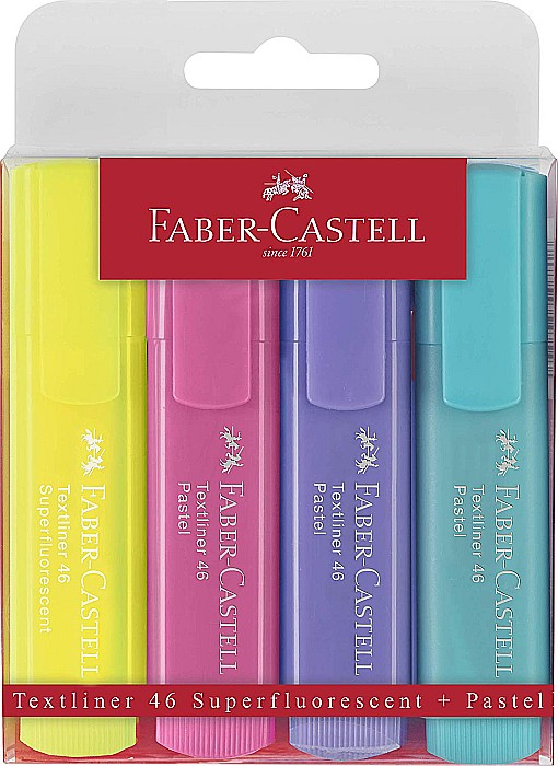 LEC TEXTMARKER FABER 4/SET FC154610 PASTEL [1]