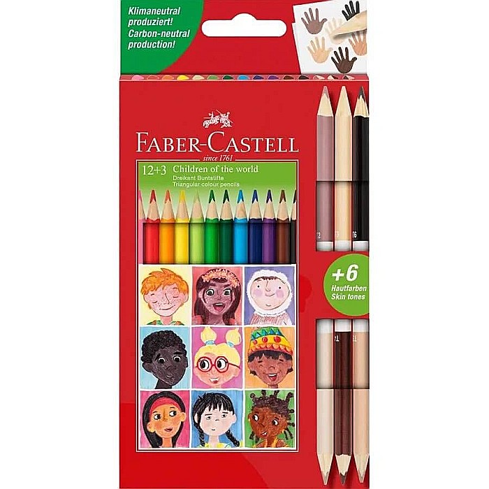 LEC CREIOANE BICOLORE FABER-CASTELL CHILDREN OF THE WORLD 12+3 FC511514 [1]