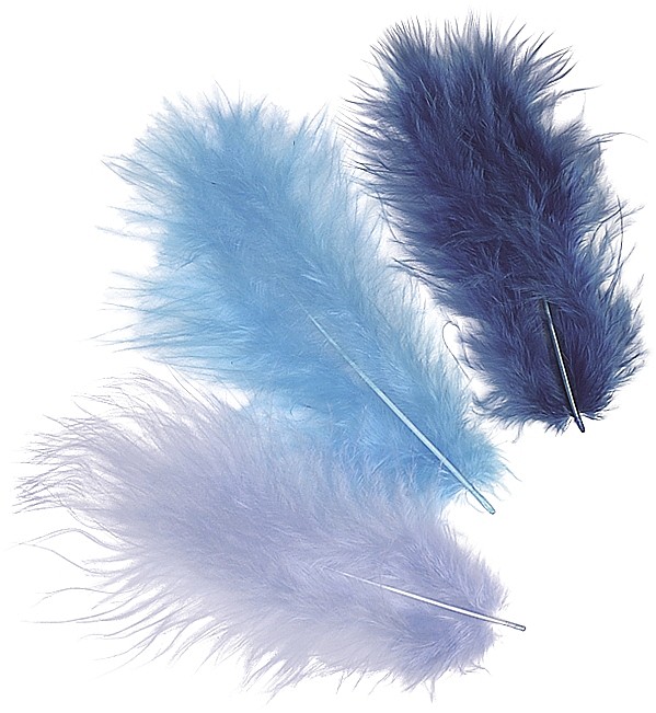 KP PENE DECOR MARABOU 10CM 15/SET MIX ALBASTRU 6619933 [1]