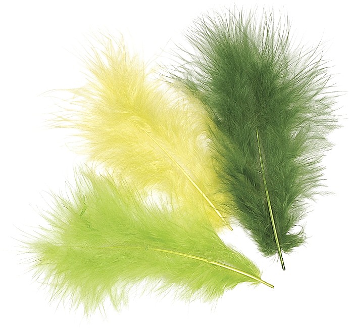 KP PENE DECOR MARABOU 10CM 15/SET MIX VERDE DESCHIS 6619943 [1]