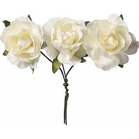 KP TRANDAFIRI HARTIE 2.5CM 12/SET CREM 7611006 [2]