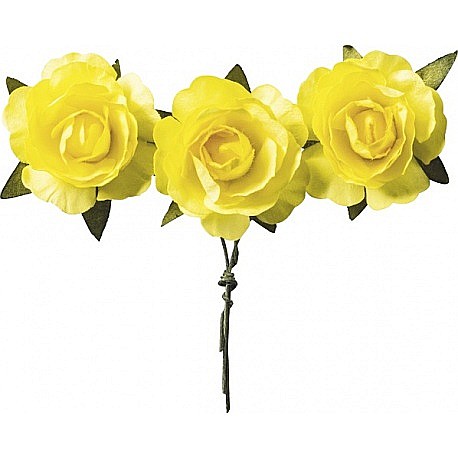 KP TRANDAFIRI HARTIE 2.5CM 12/SET GALBEN 7611007 [1]