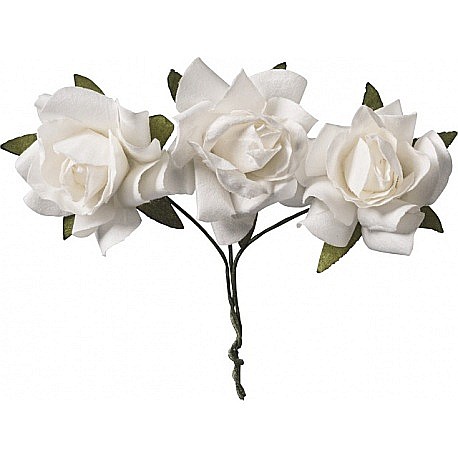 KP TRANDAFIRI HARTIE 2.5CM 9/SET ALB 7611000 [1]
