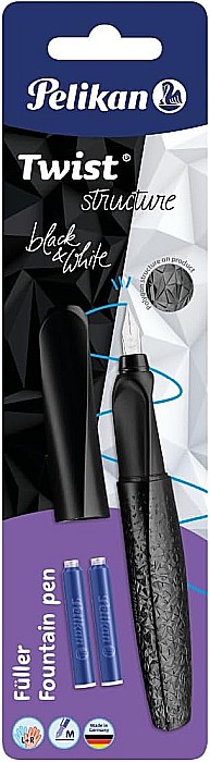 HE STILOU PELIKAN TWIST M GRIP ERGONOMIC ALB/NEGRU  CU 2 REZERVE 824637 [3]