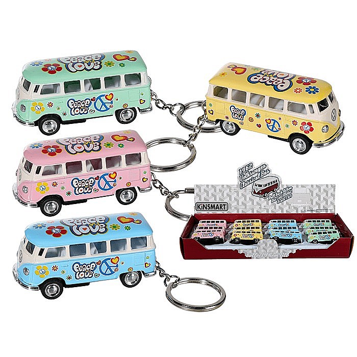 BLU BRELOC CHEI 6.5CM VW T1 BUS 1962 - PEACE&LOVE 56/0094 [1]