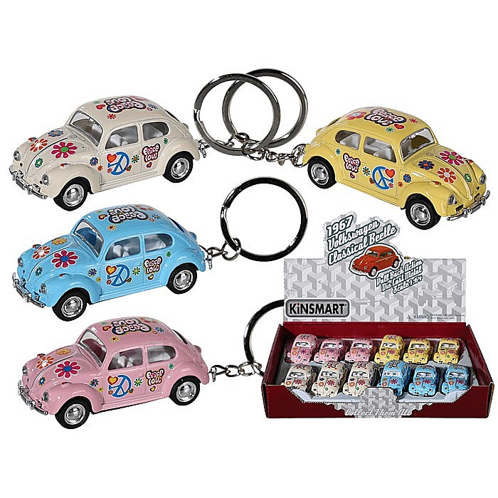 BLU BRELOC CHEI 6.5CM VW BEETLE 1967 - FLOWER POWER 56/0097 [1]