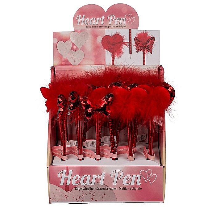 BLU PIX CU PUF SI PAIETE 21CM INIMA/FLUTURE 230035 [2]