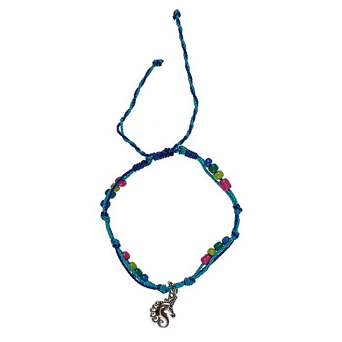 BLU BRATARA TEXTILA IN STICLUTA CU MARGELE STICLA SI PANDANTIV METALIC UNICORN 76/0153 [2]