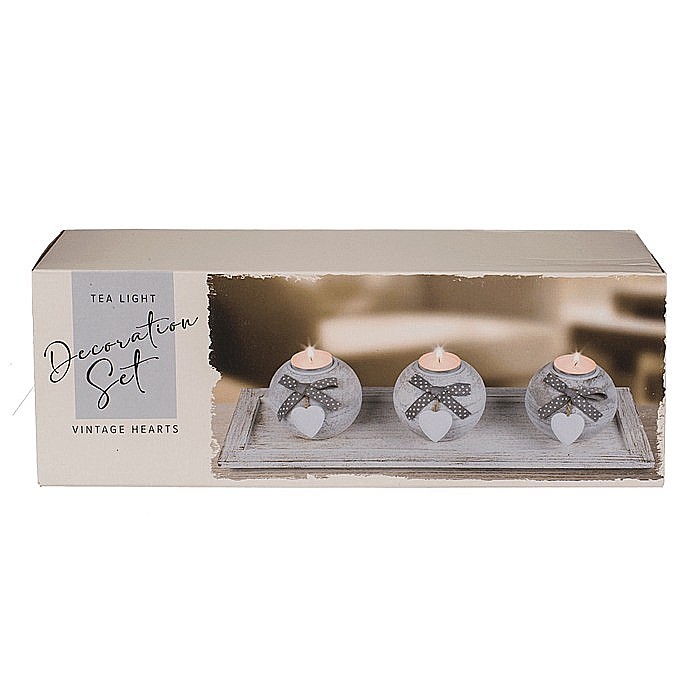 BLU SUPORT LUMANARI DIN LEMN 40*14CM CU TAVITA SI 3 GLOBURI 350125 [2]