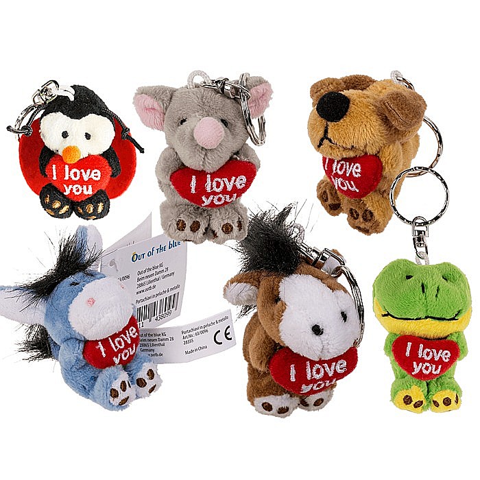 BLU BRELOC METALIC JUCARII PLUSH 6CM I LOVE YOU DIVERSE MODELE 63/0096 [1]