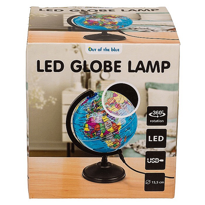 BLU GLOB PAMANTESC CU LED 15.5CM INCARCARE USB 57/1206 [7]