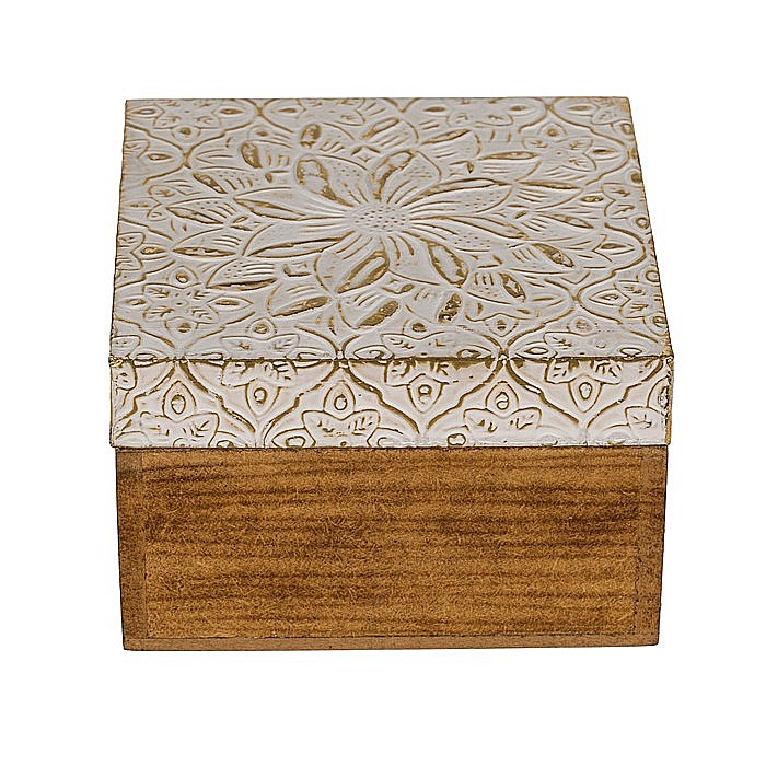 BLU CUTIE DE BIJUTERII DIN LEMN 2/SET 10*10CM -7.5*7.5CM DECOR AURIU 230172 [2]