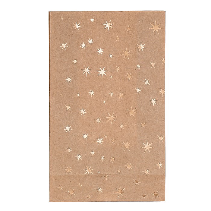 BLU SACOSA CADOU 20*12*6CM KRAFT ARTIZANALA 12/SET STARS, CU SFOARA DE IUTA SI ETICHETA 180756 [4]