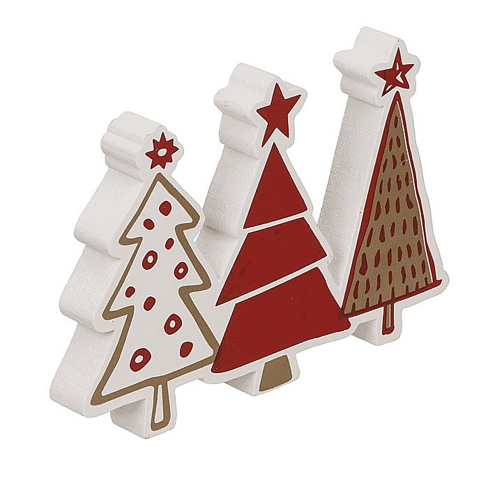 BLU DECORATIUNE CRACIUN BRADUTI LEMN 15*2*10CM ALB-ROSU 960435 [3]