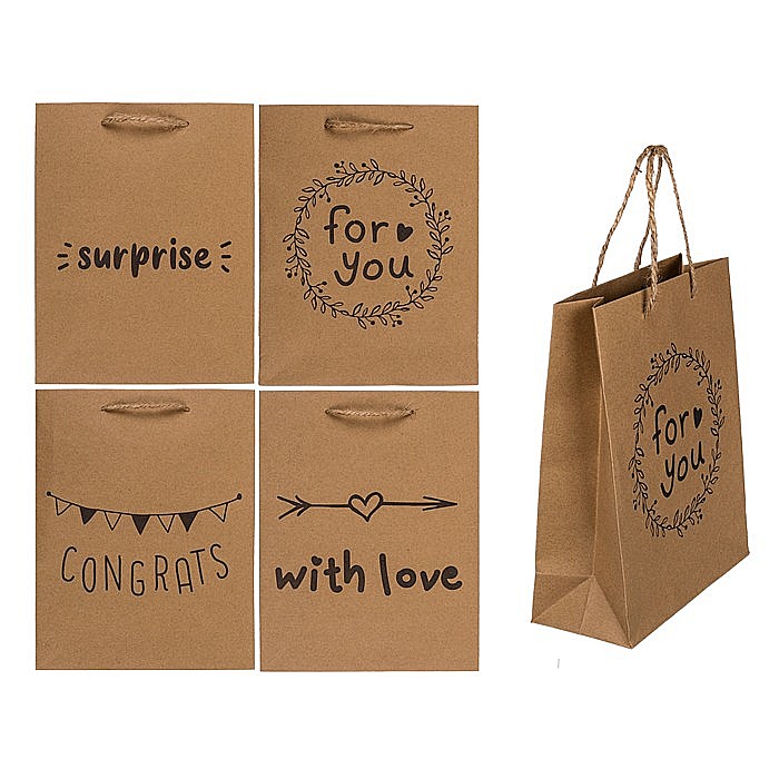 BLU SACOSA CADOU 18*8*23CM KRAFT LOVE ,FOR YOU, SURPRISE,CONGRATS 180764 [6]
