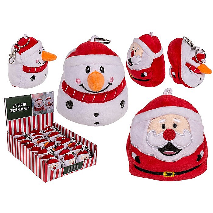 BLU BRELOC CHEI DIN PLUSH 9CM REVERSIBIL MOS CRACIUN/OM DE ZAPADA 99/6700 [1]