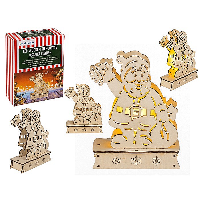 BLU DECORATIUNE LUMINOASA 3D LEMN 11*15CM MOS CRACIUN 939127 [1]