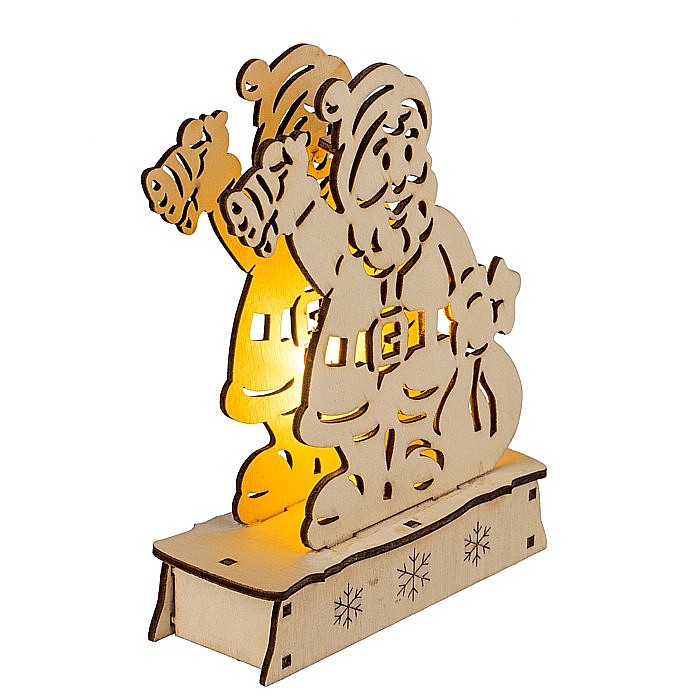 BLU DECORATIUNE LUMINOASA 3D LEMN 11*15CM MOS CRACIUN 939127 [3]