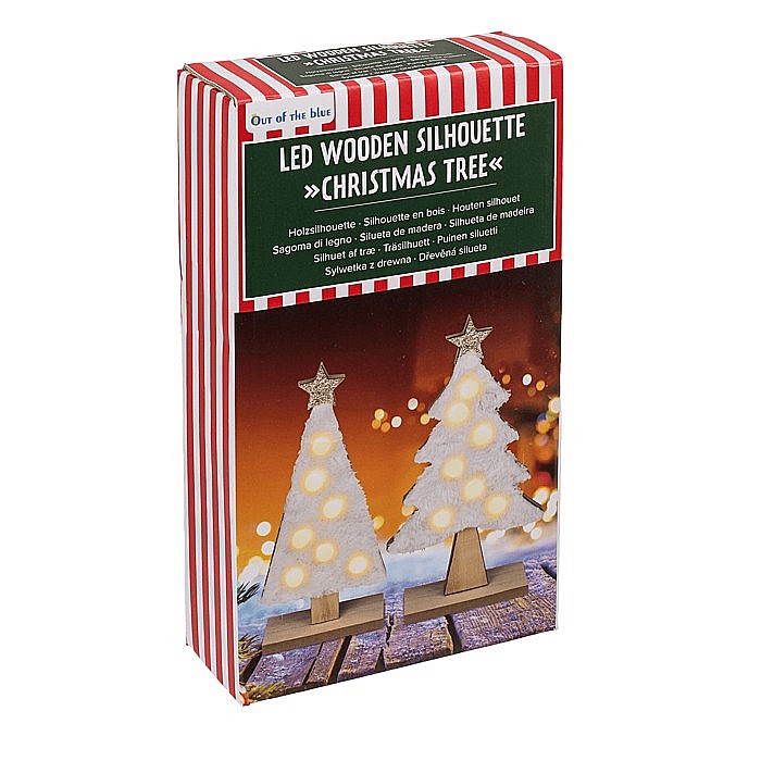 BLU DECORATIUNE LUMINOASA 3D LEMN 10*25CM POM DE CRACIUN 939128 [3]