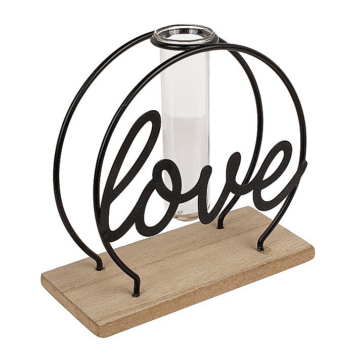 BLU SUPORT METALIC PT PLANTE PE BAZA DE LEMN LOVE 144396 [1]