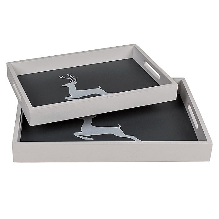 BLU TAVA LEMN CRACIUN - REN 35*24CM ALB/GRI 144466 [5]