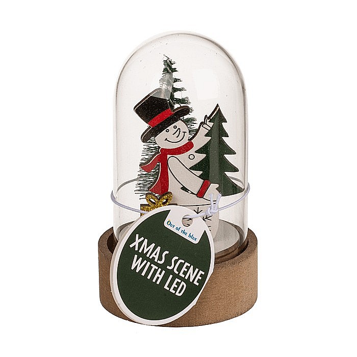 BLU DECORATIUNE LUMINOASA CRACIUN 8CM CU CUPOLA DE STICLA 160066 [2]