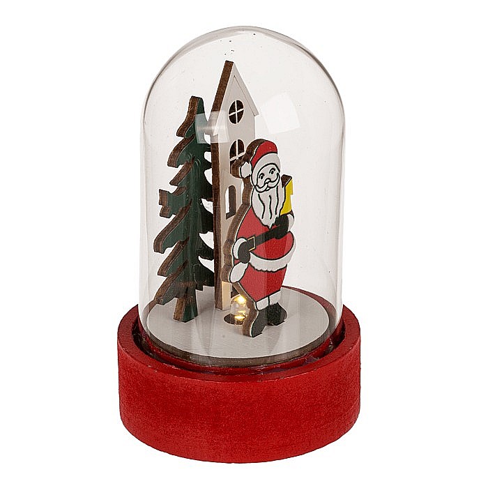 BLU DECORATIUNE LUMINOASA CRACIUN 8CM CU CUPOLA DE STICLA 160066 [5]