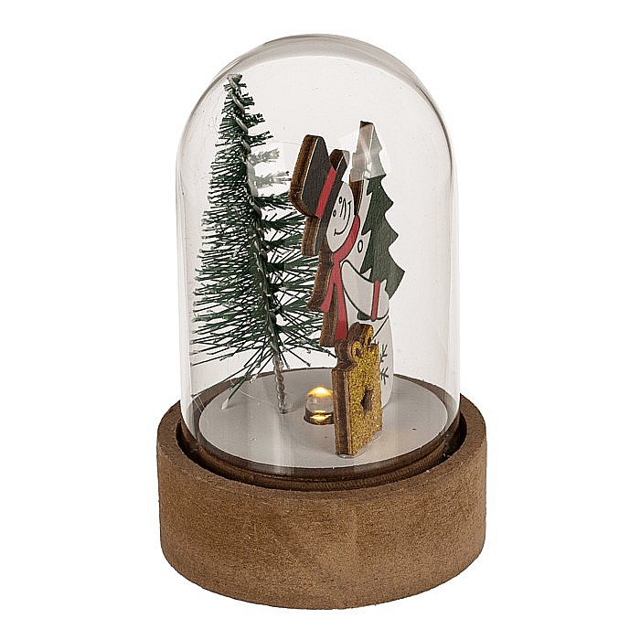 BLU DECORATIUNE LUMINOASA CRACIUN 8CM CU CUPOLA DE STICLA 160066 [7]