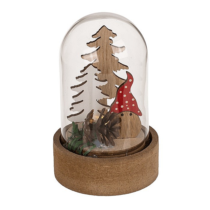 BLU DECORATIUNE LUMINOASA CRACIUN 8CM CU CUPOLA DE STICLA 160066 [8]