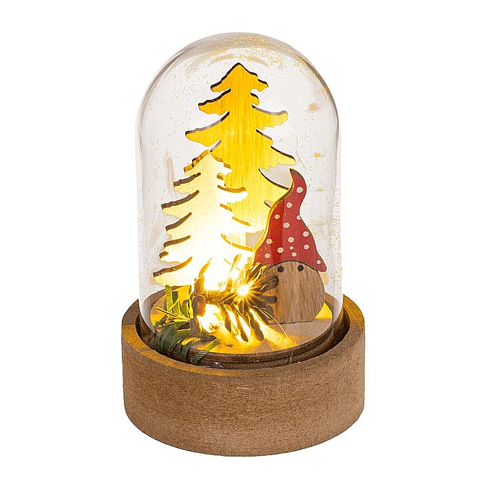 BLU DECORATIUNE LUMINOASA CRACIUN 8CM CU CUPOLA DE STICLA 160066 [9]