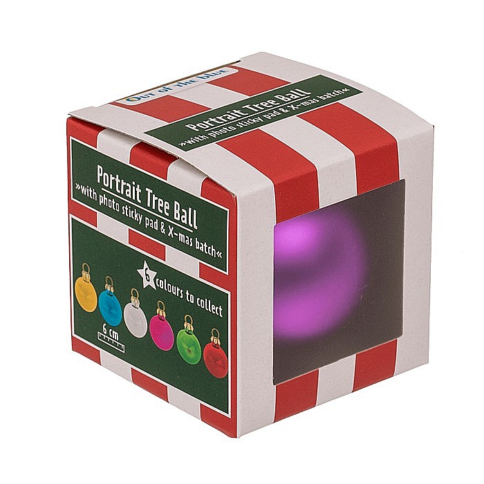 BLU GLOB FOTO ROTUND 6CM PENTRU POM DE CRACIUN 160094 [3]