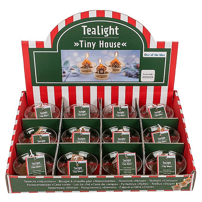 BLU SUPORT DECORATIV DIN STICLA 3*2*4CM CU LUMANARE IN FORMA DE CASUTA 950152 [2]