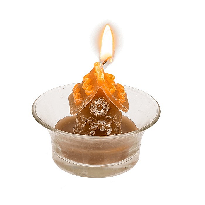 BLU SUPORT DECORATIV DIN STICLA 3*2*4CM CU LUMANARE IN FORMA DE CASUTA 950152 [4]