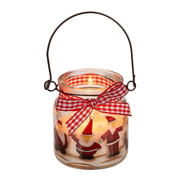 BLU SUPORT LUMANARE DIN STICLA 6*6.5CM CU MANER METALIC, COUNTRY CHRISTMAS 945044 [2]